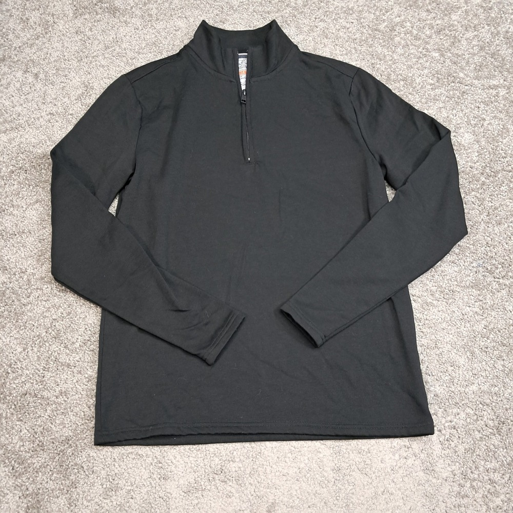 Weatherproof Vintage Mens Quarter Zip Pullover Sweater Black Small Fleece Lined